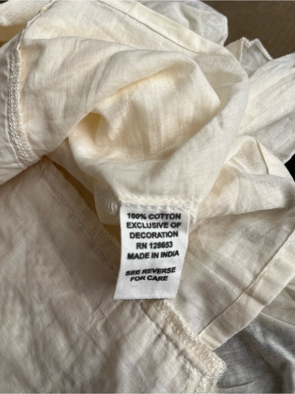 Cream Lace Ruffle Women's Top - Picture 5 of 5